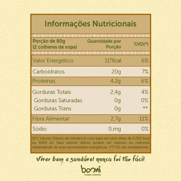 Aveia em Flocos Sem Glúten Estar Bem 200g tabela nutricional