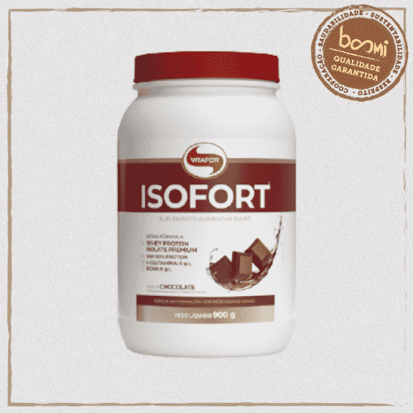 Isofort Whey Protein Isolado Brown Sabor Chocolate Vitafor 900g