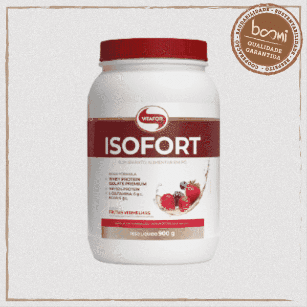 Isofort Whey Protein Isolado Sabor Frutas Vermelhas Vitafor 900g