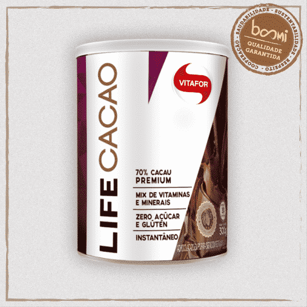Life Cacao 70% Cacau com 15 Vitaminas e 12 Minerais Vitafor 300g