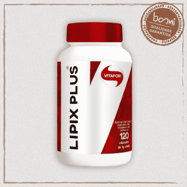 Lipix Plus Termogênico Óleo de Cártamo, Vitamina E e Guaraná 1g Vitafor 120 Cápsulas