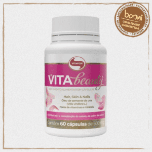 Vita Beauty Vitaminas, Minerais e Óleo de Semente de Uva 500mg Vitafor 60 Cápsulas
