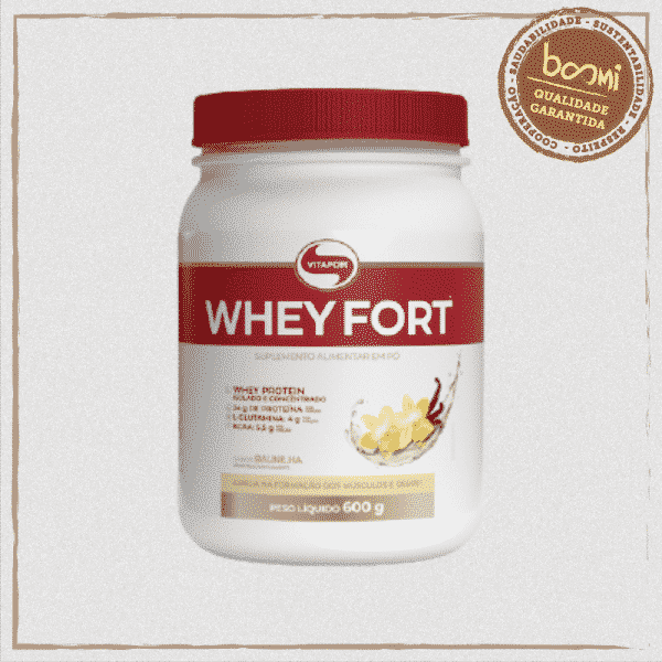 Whey Fort 100% Whey Protein Premium Baunilha Vitafor 600g