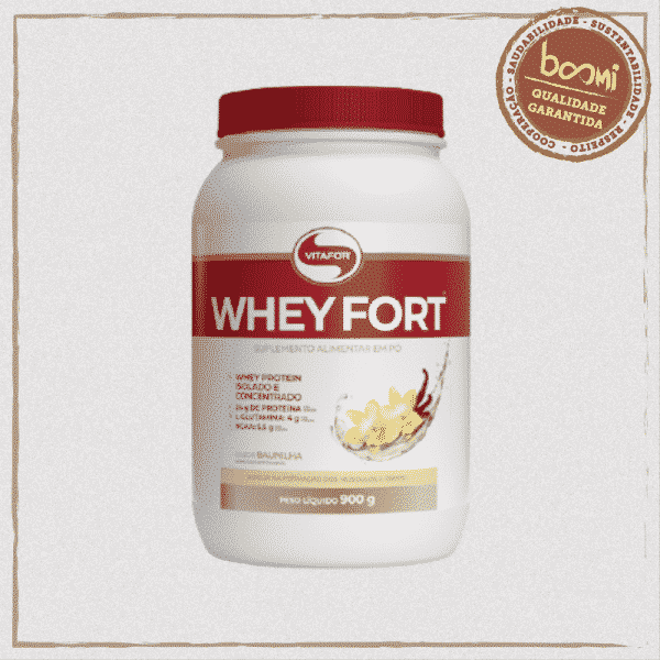 Whey Fort 100% Whey Protein Premium Baunilha Vitafor 900g