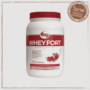 Whey Fort 100% Whey Protein Premium Frutas Vermelhas Vitafor 900g
