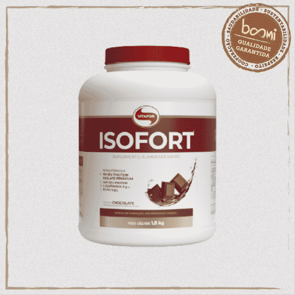 Isofort Whey Protein Isolado Brown Sabor Chocolate Vitafor 1800g