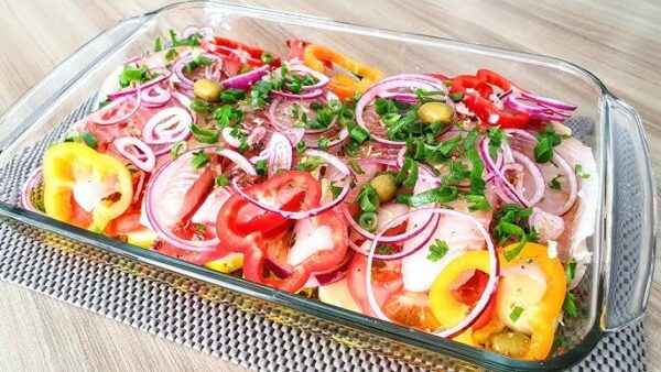 Ingredientes da Receita de Peixe em Camadas