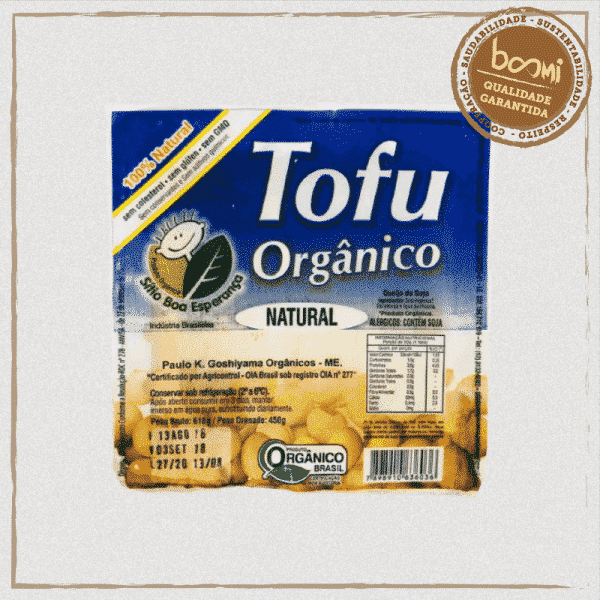 Tofu de Soja Orgânica Natural Sítio Boa Esperança 450g