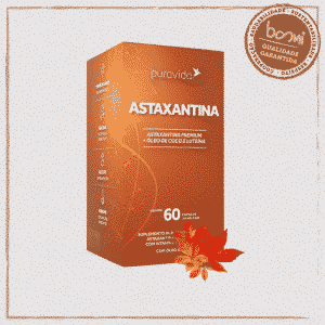 Astaxantina com Óleo de Coco e Luteína Puravida 60 Cápsulas