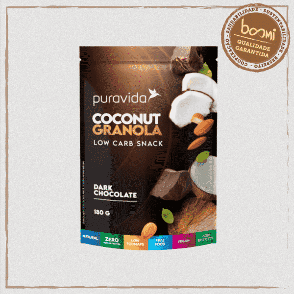 Granola Dark Chocolate Coconut Low Carb Puravida 180g