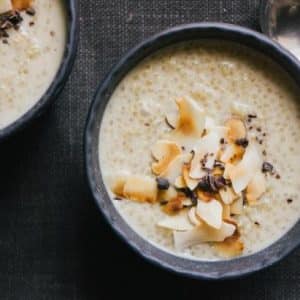 Ingredientes da Receita de Pudim de Quinoa com Coco