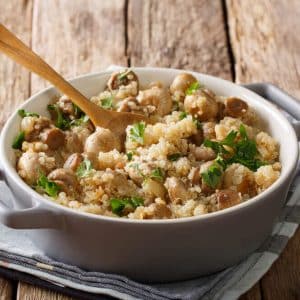 Ingredientes da Receita de Risoto de Quinoa com Cogumelos