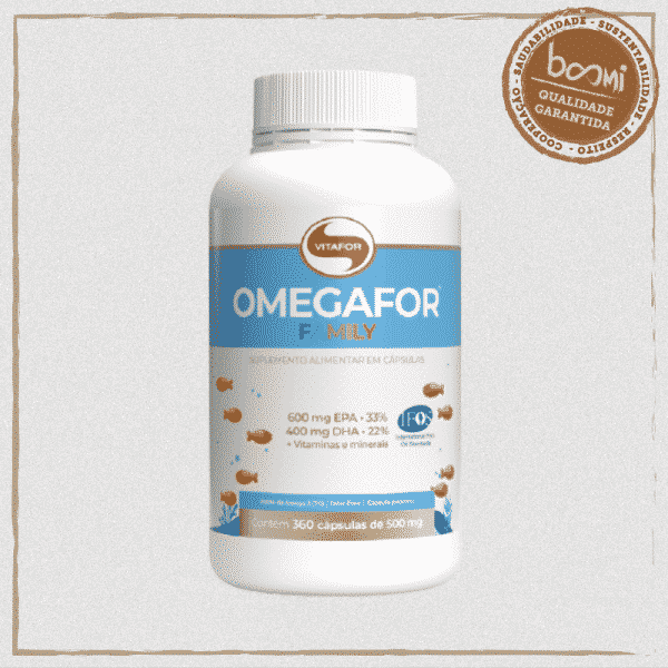 Omegafor Family Ômega 3 (33% EPA e 22% DHA) 500mg Vitafor 360 Cápsulas