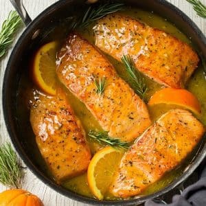 Receita de salmão ao molho de laranja