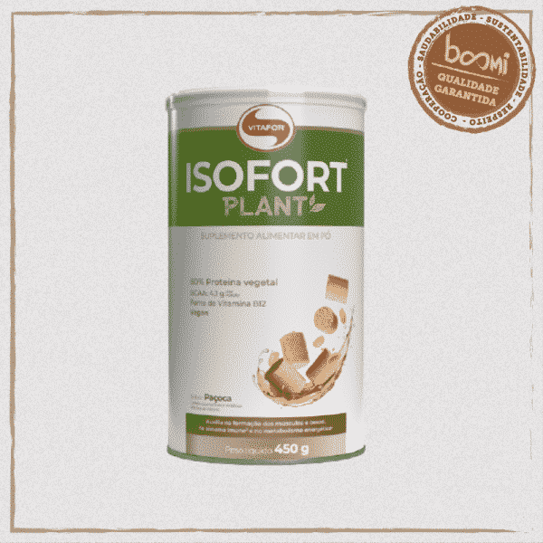 Isofort Plant Proteína Vegana Paçoca Vitafor 450g
