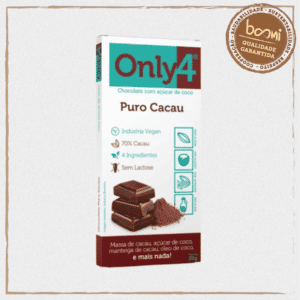 Chocolate 70% Cacau Sem Lactose Vegano Only4 20G