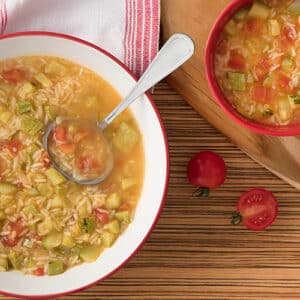 Ingredientes de Sopa de Abobrinha com Arroz