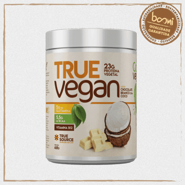 Proteína True Vegan Chocolate Branco com coco True Source 418g