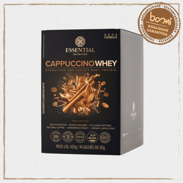 Cappuccino Whey 30g Essential Nutrition 14 Sachês