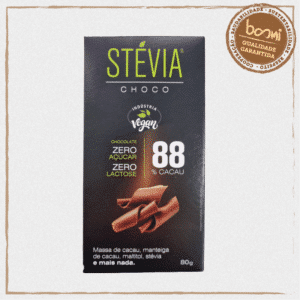 Chocolate 88% Cacau Sem Lactose Vegano Steviachoco 80G